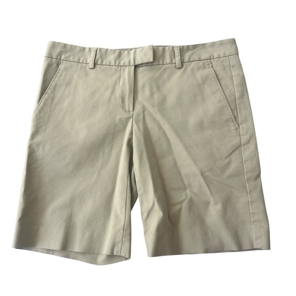 Theory Tan Bermuda Shorts Classic Tailored Design Size 6 - Picture 1 of 5